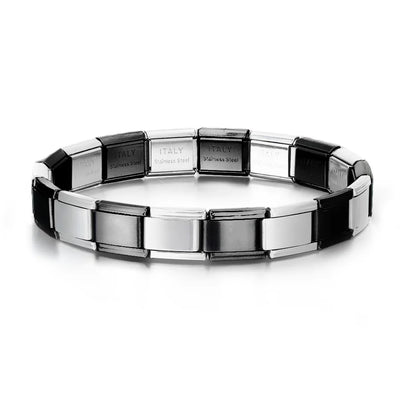 Gemosa Italian Stainless Steel Charm Bracelet Elastic Link Chain - Smarsty