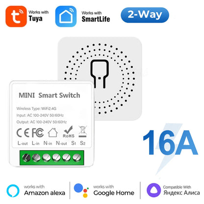 Tuya 16A Mini Wifi Switch for Smart Home Automation - Smarsty
