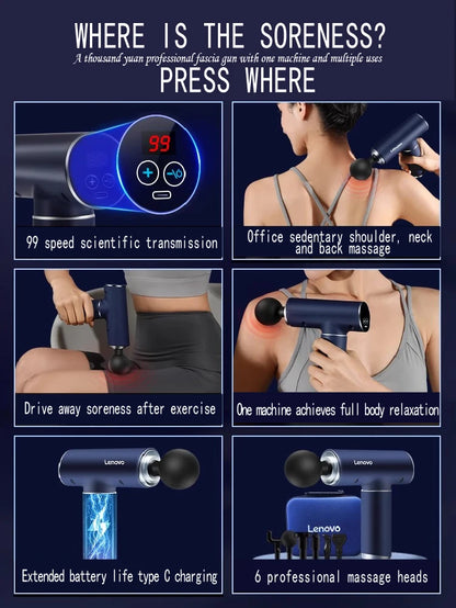 Lenovo Professional Grade Muscle Relaxation Massager with Touch Screen - Smarsty