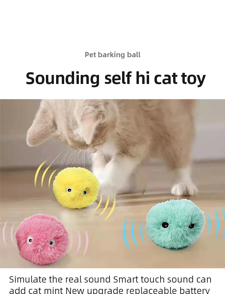 Interactive Cat Toy Ball with Sound and Catnip - Smarsty