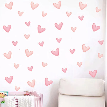60 Pcs Heart Shape Wall Stickers for Kids Room Decor - Smarsty