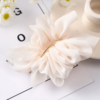 Big Spring Hair Claw Clips with Chiffon Flowers - Smarsty