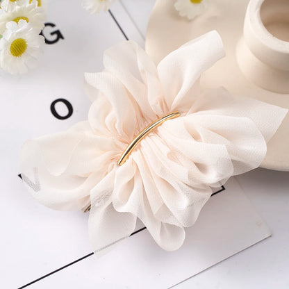 Big Spring Hair Claw Clips with Chiffon Flowers - Smarsty