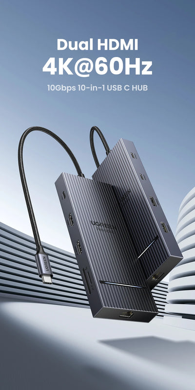 USB C Hub 10 In 1 With 4K60Hz HDMIPort PowerDelivery - Smarsty