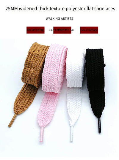 2cm Wider Flat Shoelaces New Casual Sneakers Laces for Shoes Fashion Rope Shoelace 100/120/140/160CM Shoes Accessories 1Pair - Smarsty