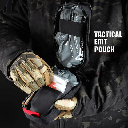 Tactical MOLLE Medical Pouch, Rip-Away EMT First Aid Pouch IFAK Trauma Kit Everyday Carry Survival Bag Include Cross Patch by Smarsty