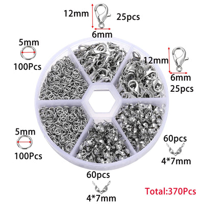 Bulk Jewelry Findings Kit 400Pcs Lobster Clasps Beads - Smarsty