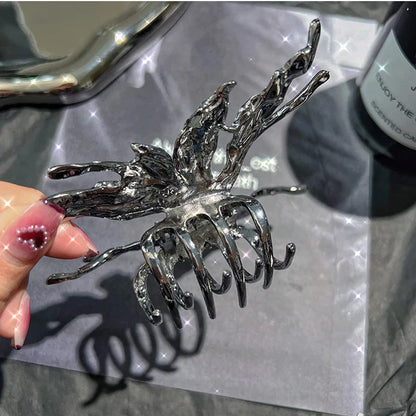 Large Hollow Butterfly Hair Claw Set Stylish Elegant Alloy - Smarsty