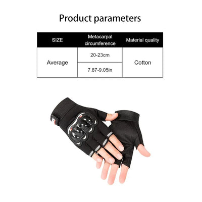 Men Half Finger Motorcycle Gloves Breathable Slip Resistant - Smarsty