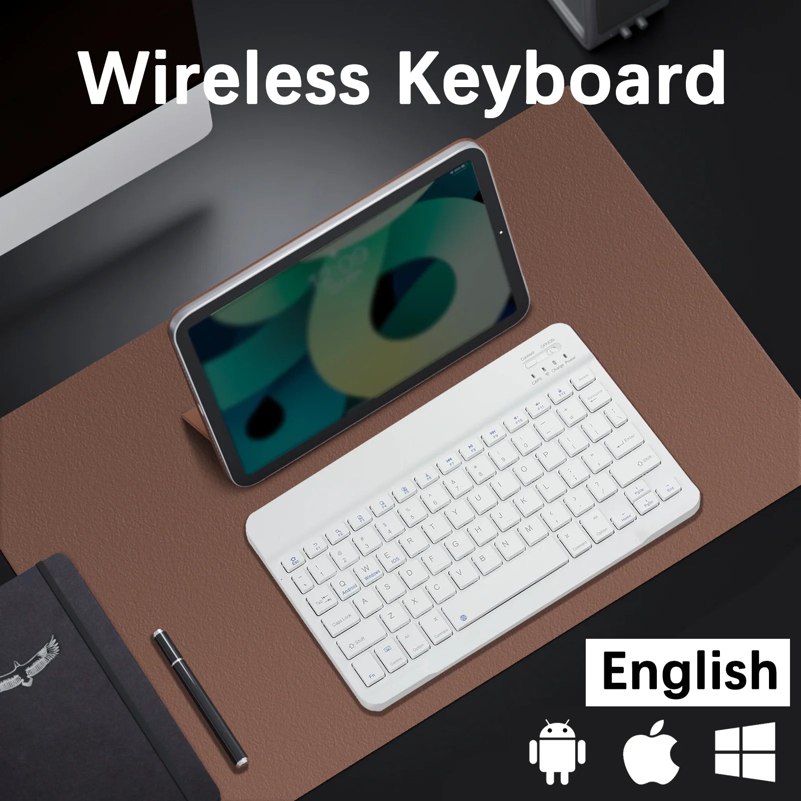 Bluetooth Keyboard For iPad Tablets Portable Wireless Slim