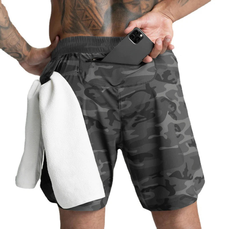 2024 New Men's Shorts Single-Layer Woven Quick Dry Solid Color Running Fitness Sports Casual American Fifth Pants Comfortable - Smarsty