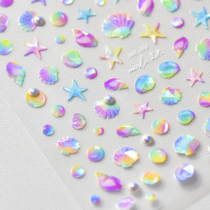 Colorful Seashell Nail Art Stickers for Dreamy Designs - Smarsty