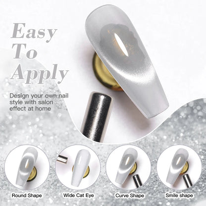 Magnetic Pink Silver Glitter Gel Nail Polish 7ml - Smarsty
