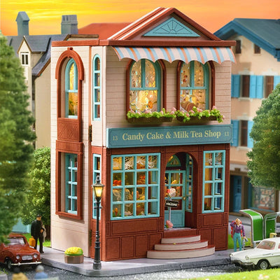 DIY Mini Wooden Doll House Assembly Building Model Pink Princess Villa Architecture Kit 3D Puzzle Dollhouse With Furniture Gifts by Smarsty