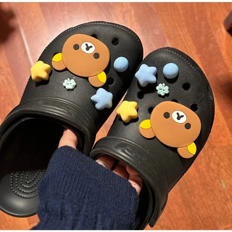 10pcs Shoe Decorative Stickers Shoes Charms Removable Cute Bear Stars Shoe Accessories for Girls Summer Shoes DIY Gift