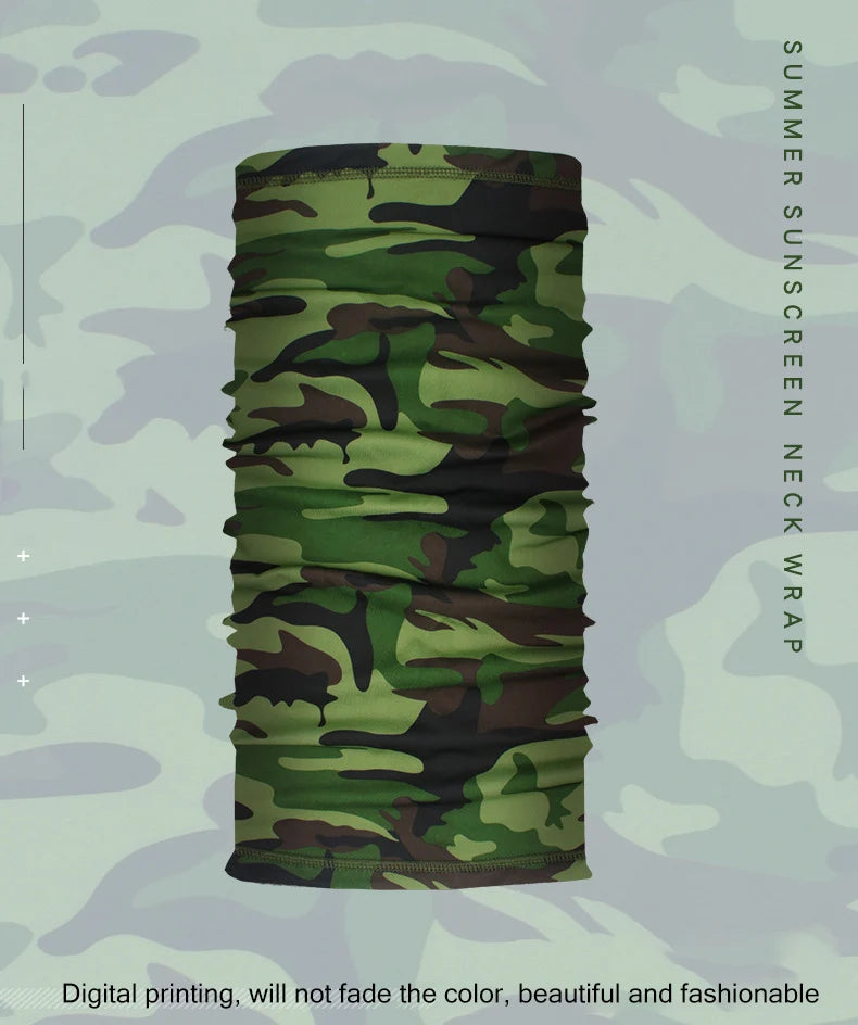 Outdoor Sport Bandana Military Tube Scarf Fishing Cycling Tactical Hiking Face Cover Neck Gaiter Half Mask Headband Men Women