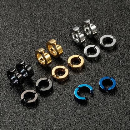 Stainless Steel Ear Clip Earrings No Piercing Black - Smarsty