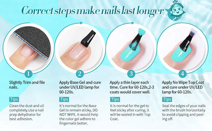Born Pretty 6 Piece Gel Nail Polish Set Long Lasting Color - Smarsty