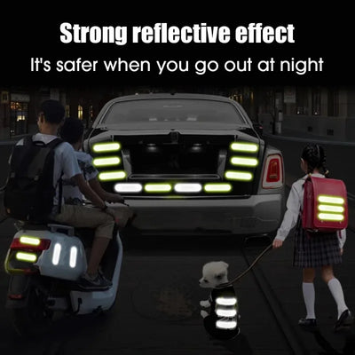80-10PCS Helmet Safety Warning Reflective Stickers Strip Waterproof High Visibility Reflector Tape For Night Riding Walking Car by Smarsty