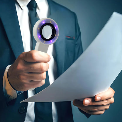 60X Handheld Magnifier Rechargeable Illuminated Magnifying Glass Wear Resist Lighting Book Magnifier for Seniors Reading Repair