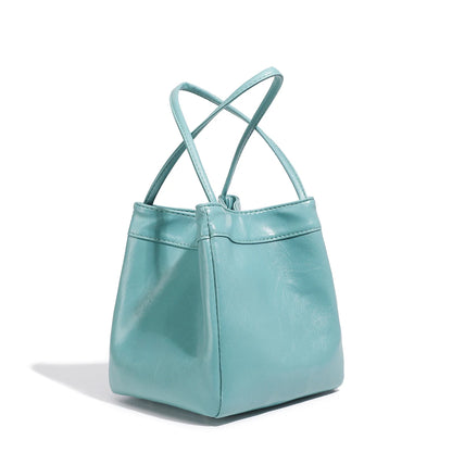 Bucket Bag For Women Silvery Pu Lunch Box Versatile Chic - Smarsty