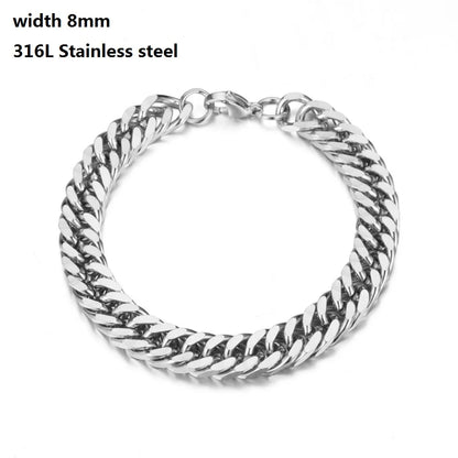 316L Stainless Steel Cuban Chain Bracelet for All - Smarsty
