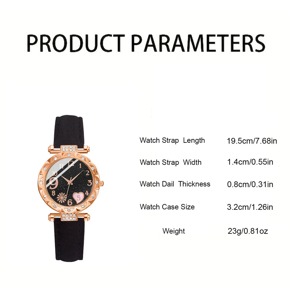 Luxury Leather Watch Set for Women with Elegant Design - Smarsty