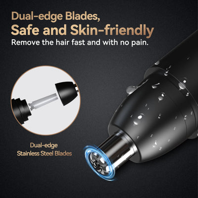 MAXGROOM Nose Hair Trimmer for Men Rechargeable 360 Rotating Dual-Blade Electric Shaver Eyebrows Nose Hair Trimmer Painless Safe - Smarsty