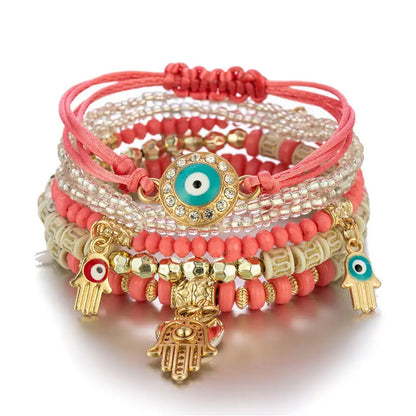 Bohemian Evil Eye Bracelet Set for Women - Smarsty