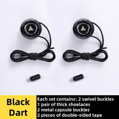 easy installation Automatic Shoelaces Without ties Black white Swivel Buckle Laces Thick Rope Sneakers Shoelace Shoe Accessories - Smarsty