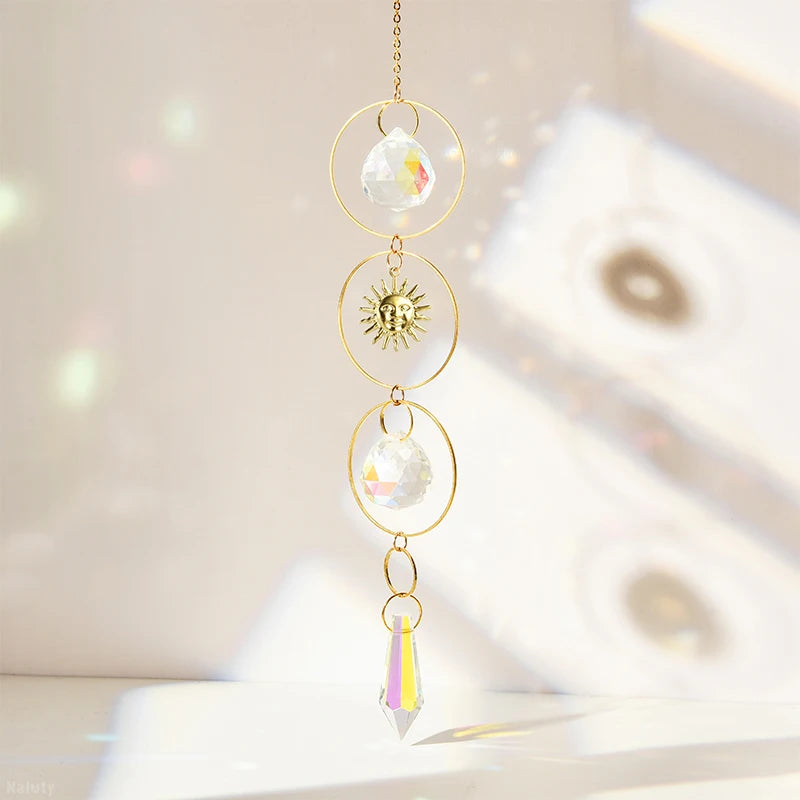 Hanging Crystal Pendant Suncatcher Wind Chimes for Home Decor - Smarsty