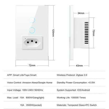 AVATTO Smart Light Switch with WiFi Control and 20A Socket - Smarsty