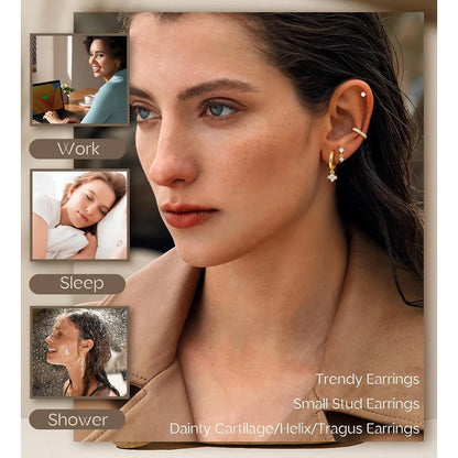 Stainless Steel Earrings For Sensitive Ears Slim Flat Back - Smarsty