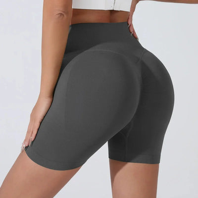 Peach Hip Lifting Sports Shorts Women High Waist Belly Slimming Running Training Quick-drying Trousers Tight Three-point Shorts - Smarsty