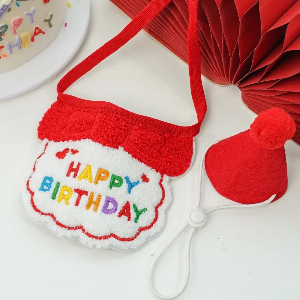 Adjustable Pet Birthday Hat and Bandana Set - Smarsty