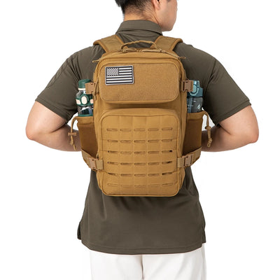 25L Tactical Backpack Outdoor Bag for Fitness MOLLE Backpack GYM For Women/Men EDC Hiking Survival Rucksack Witch Bottle Holder by Smarsty