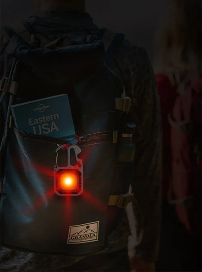 COB Keychain Work Light with Battery Display 8Mode Rechargeable High Lumens Portable LED Light for Camping Hiking Running by Smarsty