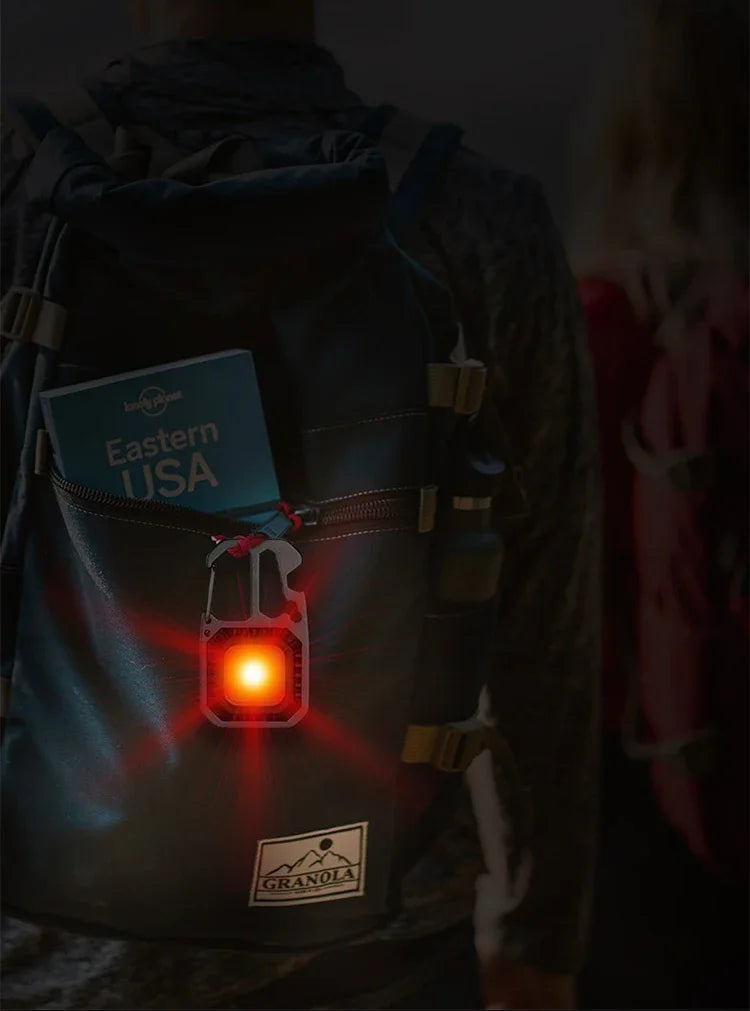 COB Keychain Work Light with Battery Display 8Mode Rechargeable High Lumens Portable LED Light for Camping Hiking Running by Smarsty