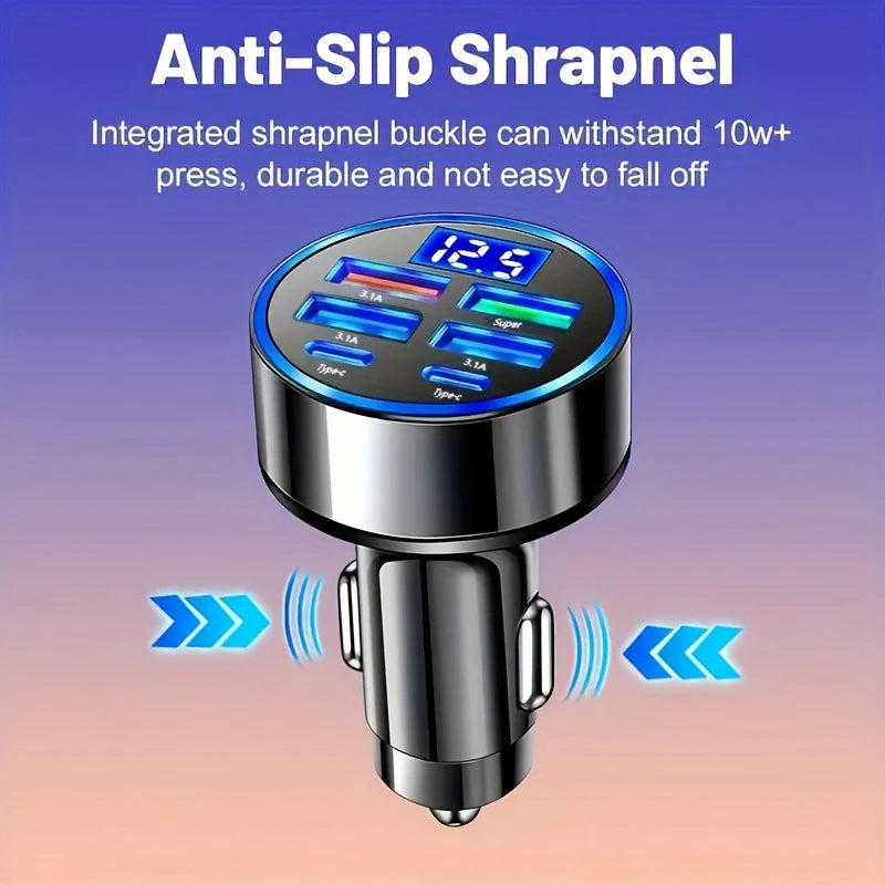 GaN USB C Car Charger 120W Ultra Intelligent PD QC - Smarsty