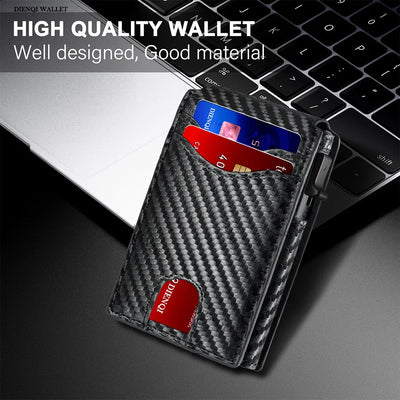 Carbon Fiber Rfid Credit Card Holder Men Wallets Anti Theft Slim Thin Wallet Luxury Cardholder Minimalist Wallet Purse Walet Bag - Smarsty