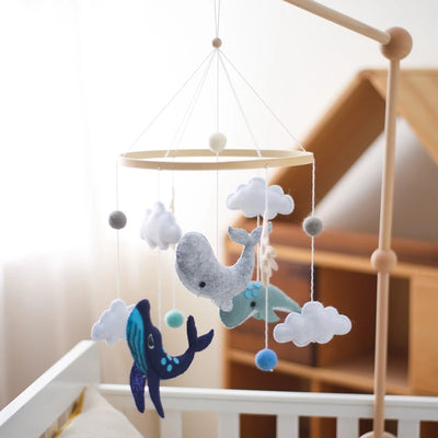 Baby Crib Mobile Bed Bell Rattle Toys Wooden Crochet Stars Pendant Bed Bell Toys Newborn Comfort Crib Bracket Hanging Toys Gifts by Smarsty