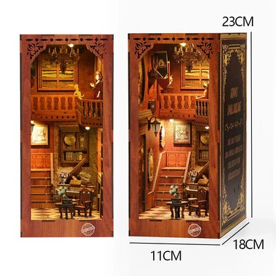 DIY Book Nook Kit 3D Miniature Wooden Doll House Photo Frame Ornament Bookshelf Insert Retro Booknook Decor For Birthday Gifts by Smarsty
