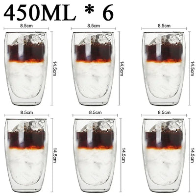 Double Wall Borosilicate Glass Mug Set for Hot Drinks - Smarsty