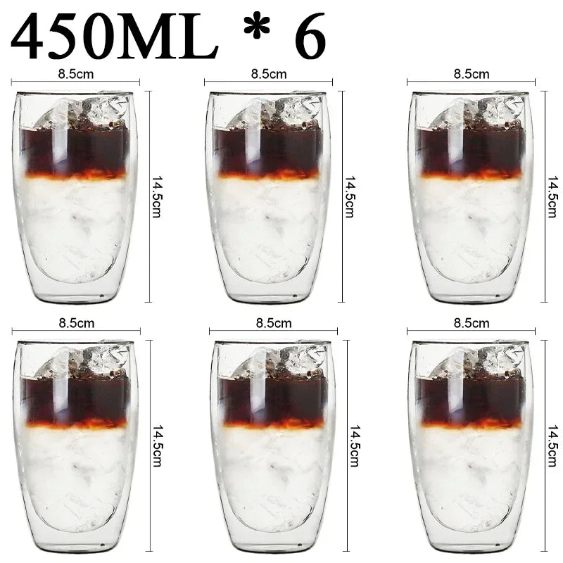 Double Wall Borosilicate Glass Mug Set for Hot Drinks - Smarsty