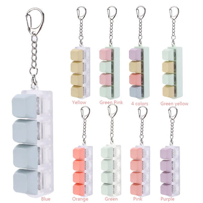 4 Keys Keyboard Keycaps Fidget Toy DIY Finger Keycaps Party Stress Relief Keyboard Caps Finger Button Fidget Decompression Toys - Smarsty