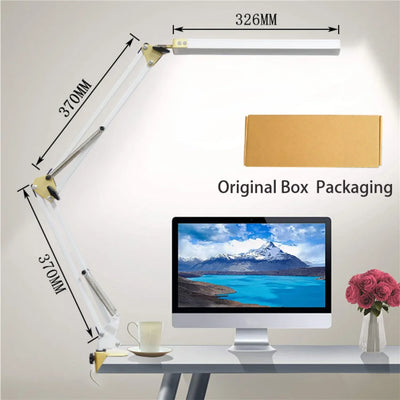 LED Desk Lamp with Clamp and Dimmable Light - Smarsty