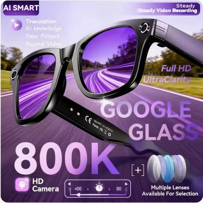 New 800W Camera AI Glasses Men Color-Changing Smart Translation Glasses Photo Video Recording Waterproof Call Smart Sunglasses - Smarsty