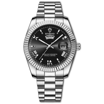 BINBOND Men's Classic Waterproof Quartz Watch with Luminous Dial - Smarsty