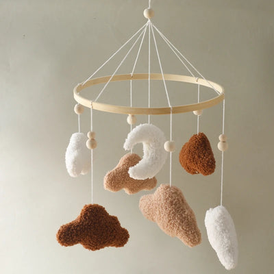 Baby Crib Mobile Bed Bell Rattle Toys Wooden Crochet Stars Pendant Bed Bell Toys Newborn Comfort Crib Bracket Hanging Toys Gifts by Smarsty