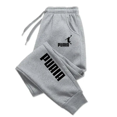 PUAIA Print Men's Pants Autumn/Winter New Sport Jogging Trousers Fitness Loose Fit Clothing Solid Color Outfit Streetwear Pants - Smarsty
